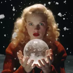 Christmas Snowball Girl - AI
